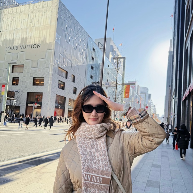 港現🇭🇰Dior黑色老花羊绒围巾-1