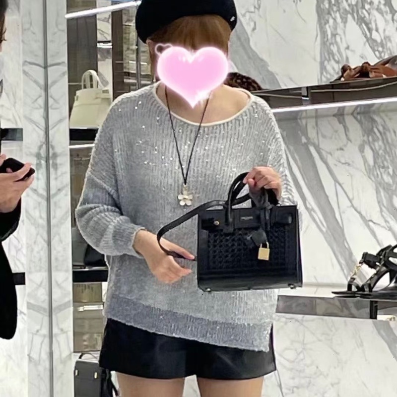 YSL Cannage編織手提斜背包22*17*10 98新配件鑰匙鎖 塵袋-0