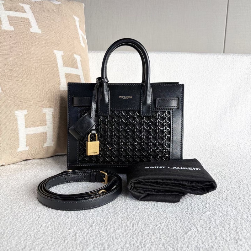 YSL Cannage編織手提斜背包22*17*10 98新配件鑰匙鎖 塵袋-1