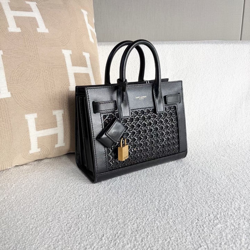 YSL Cannage編織手提斜背包22*17*10 98新配件鑰匙鎖 塵袋-3