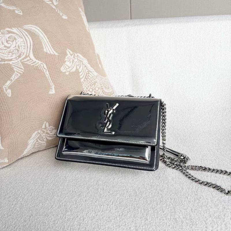 YSL Sunset銀色鏡面日落包小號18*13*8 98新配件塵袋-3