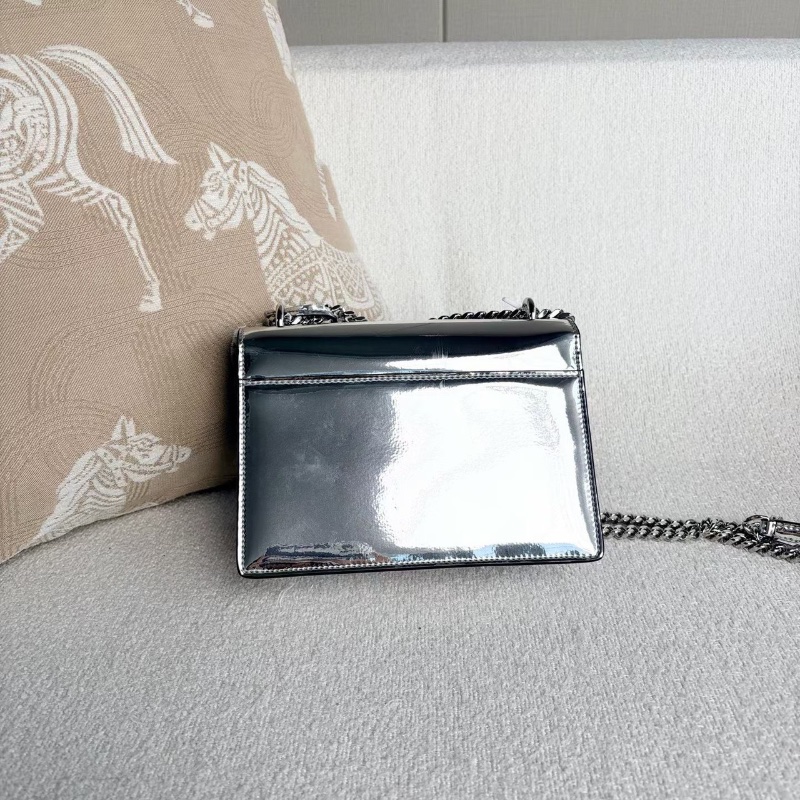 YSL Sunset銀色鏡面日落包小號18*13*8 98新配件塵袋-6