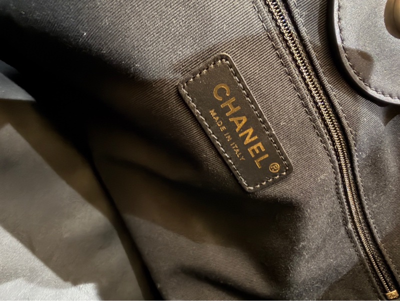 香奈兒編織海灘托特包/黑-8