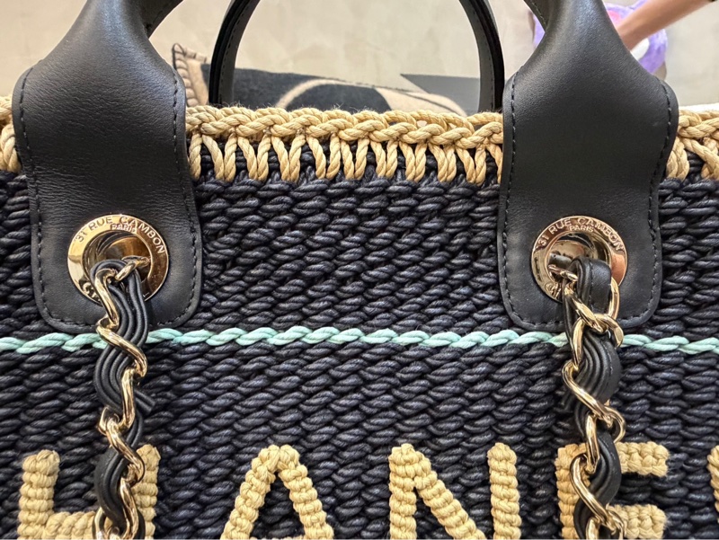 香奈兒編織海灘托特包/黑-21