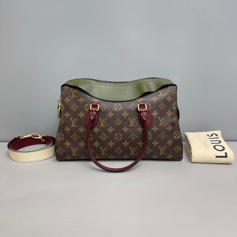 LV路易威登Tuileries老花拼色手提單肩斜挎包-1