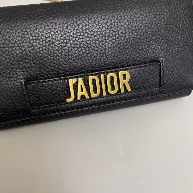 Dior迪奧J'Adior黑金牛皮荔枝紋鏈條包-2
