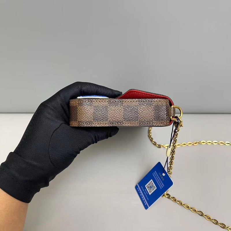 LV路易威登 棕棋盤格徽章限量款三合一-2