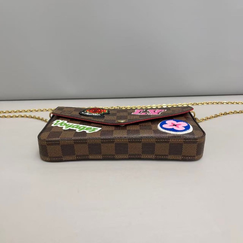 LV路易威登 棕棋盤格徽章限量款三合一-4