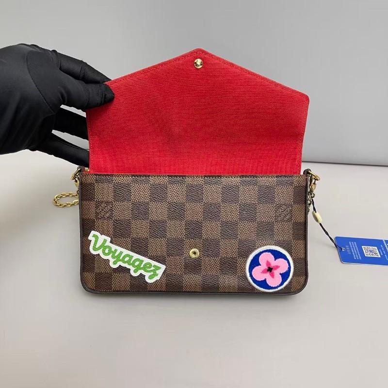 LV路易威登 棕棋盤格徽章限量款三合一-5