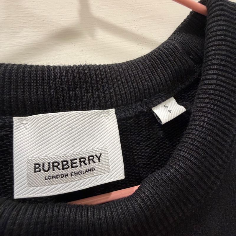 Burberry 男士Logo純棉貼身衛衣 黑-2