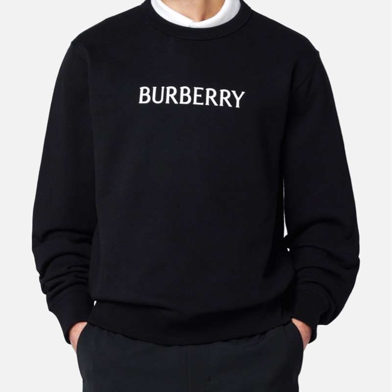 Burberry 男士Logo純棉貼身衛衣 黑-3