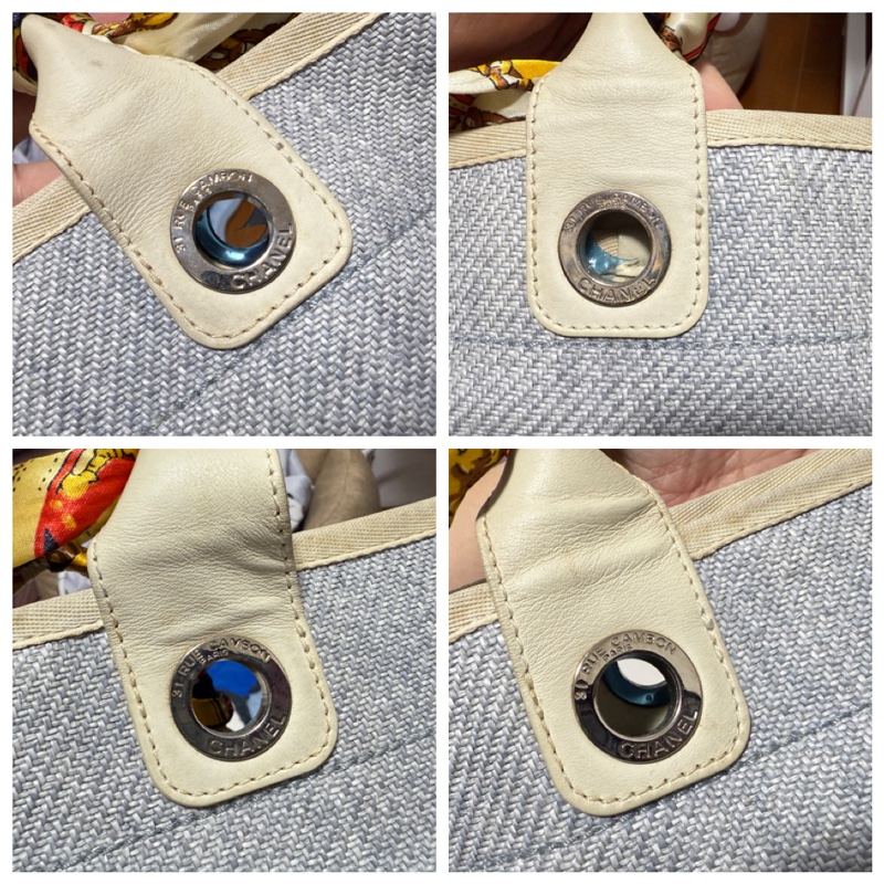 Chanel大號沙灘包（藍白）-3