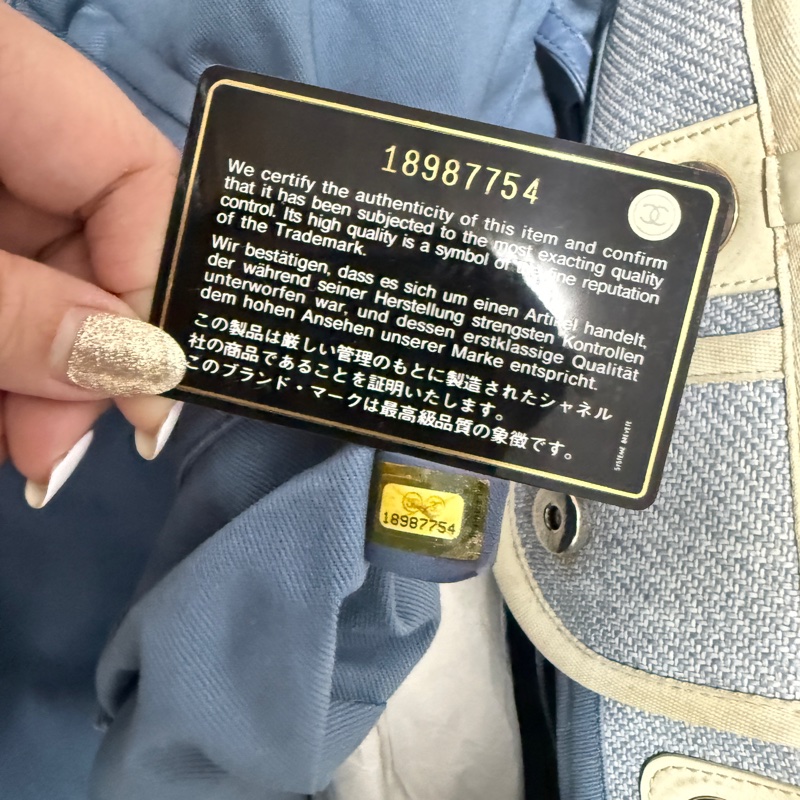 Chanel大號沙灘包（藍白）-5