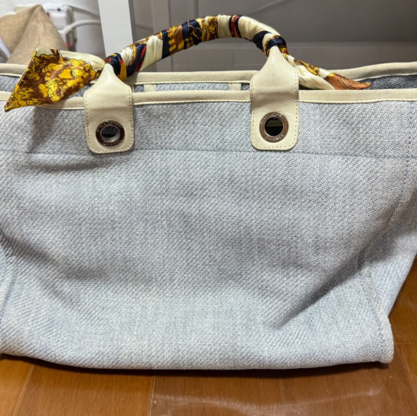 Chanel大號沙灘包（藍白）-7