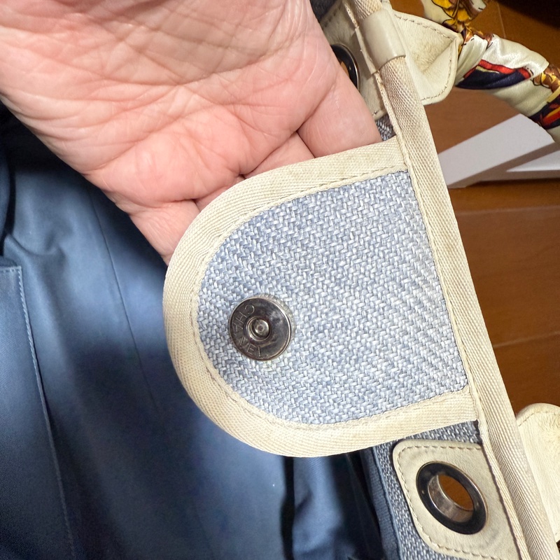 Chanel大號沙灘包（藍白）-16