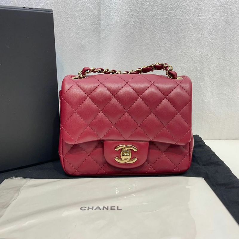 【包稅】CHANEL 全新 Petit Sac 酒紅色斜背包-0