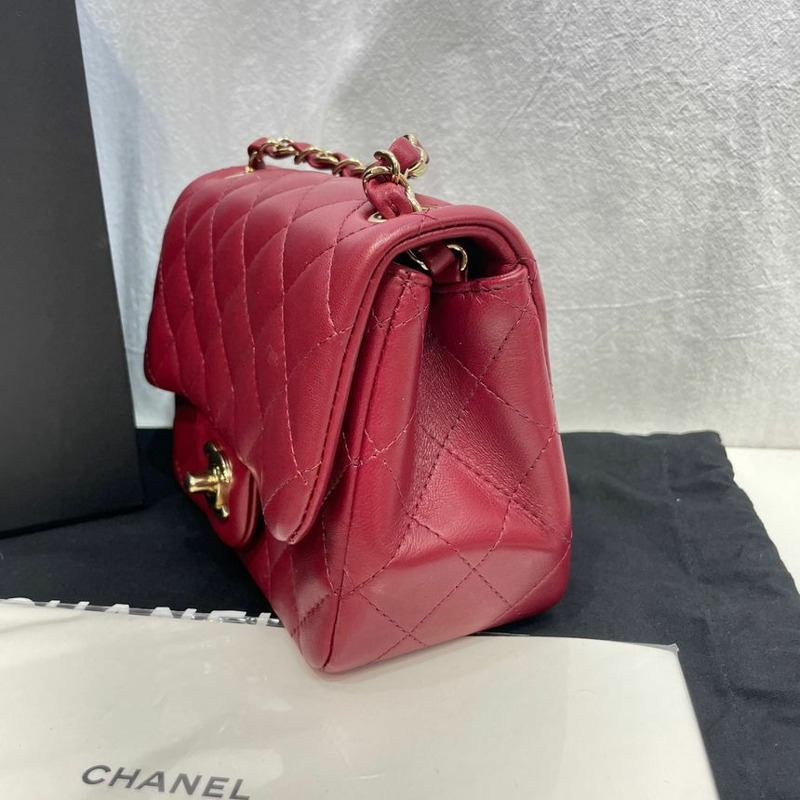 【包稅】CHANEL 全新 Petit Sac 酒紅色斜背包-3