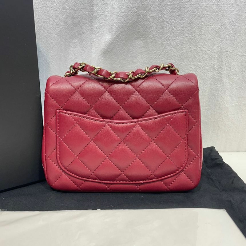 【包稅】CHANEL 全新 Petit Sac 酒紅色斜背包-4