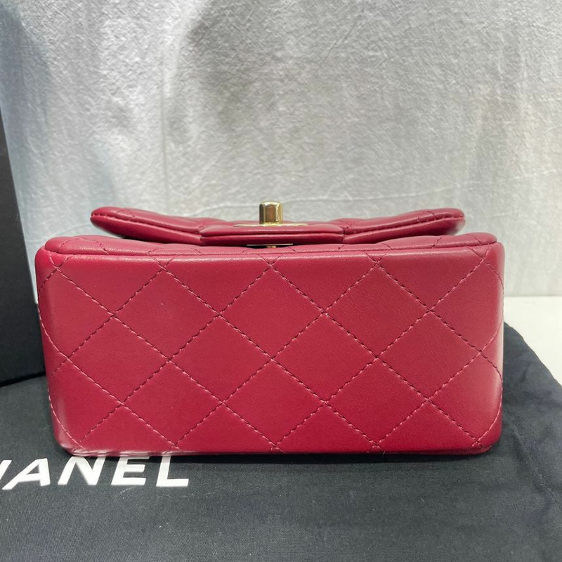 【包稅】CHANEL 全新 Petit Sac 酒紅色斜背包-6