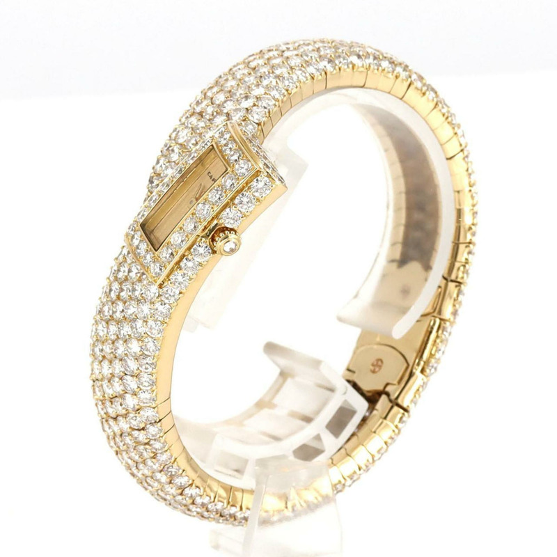 卡地亞黃金石英錶-1