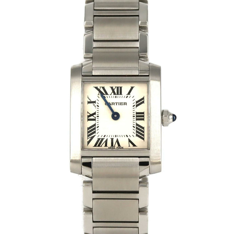 卡地亞 Tank Française SM W51008Q3 不鏽鋼石英錶-0