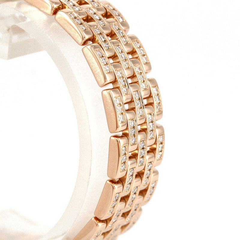 卡地亞迷你獵豹系列PG 2D手鐲D WF3149HK PG/RG石英腕錶-4