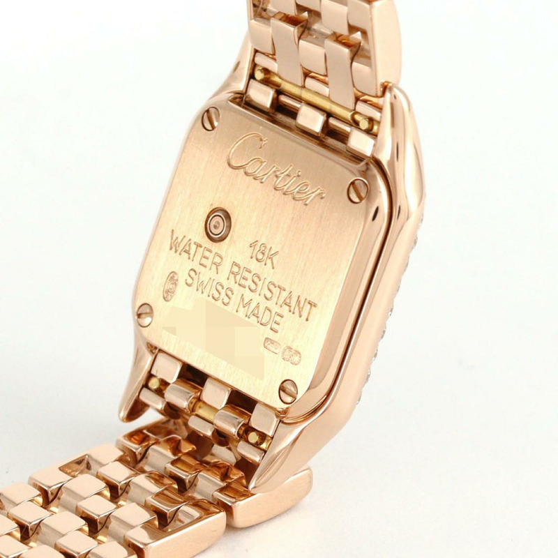 卡地亞迷你獵豹系列PG 2D手鐲D WF3149HK PG/RG石英腕錶-5