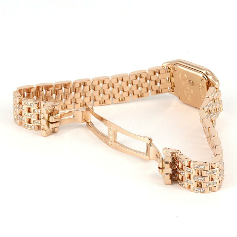 卡地亞迷你獵豹系列PG 2D手鐲D WF3149HK PG/RG石英腕錶-6