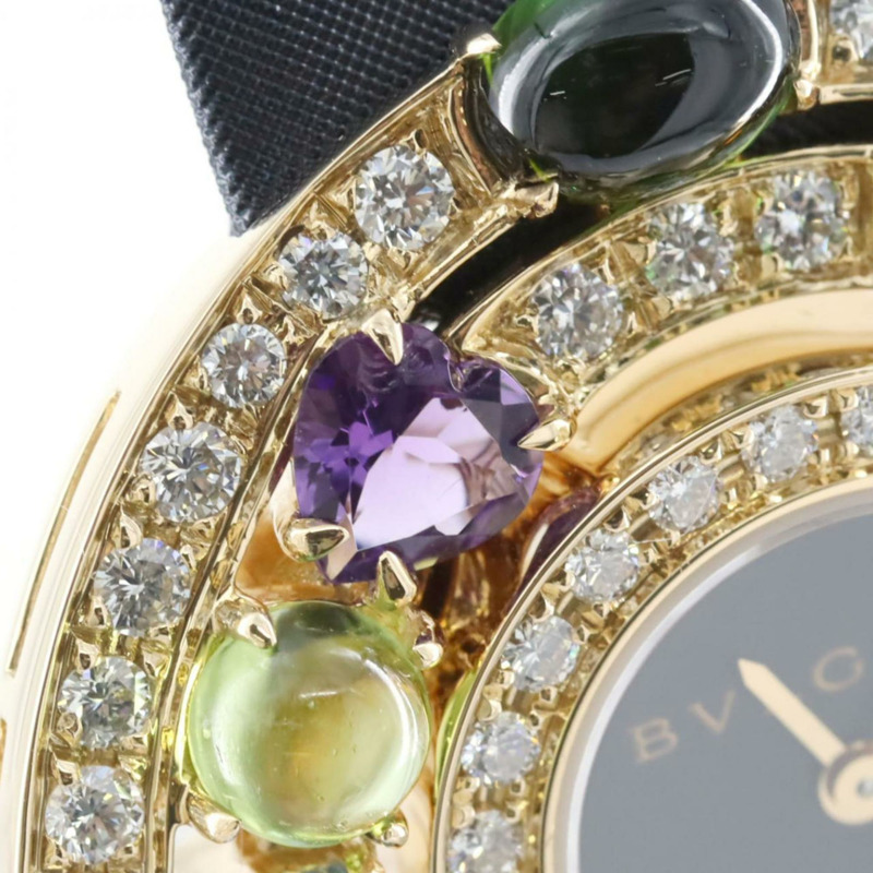 寶格麗 Cherchi 黃金鑲嵌 D&Color 寶石 AE36G AE36D2CBL 石英腕錶-2