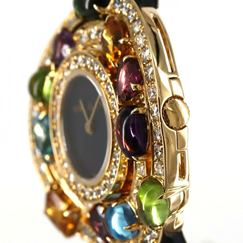 寶格麗 Cherchi 黃金鑲嵌 D&Color 寶石 AE36G AE36D2CBL 石英腕錶-7