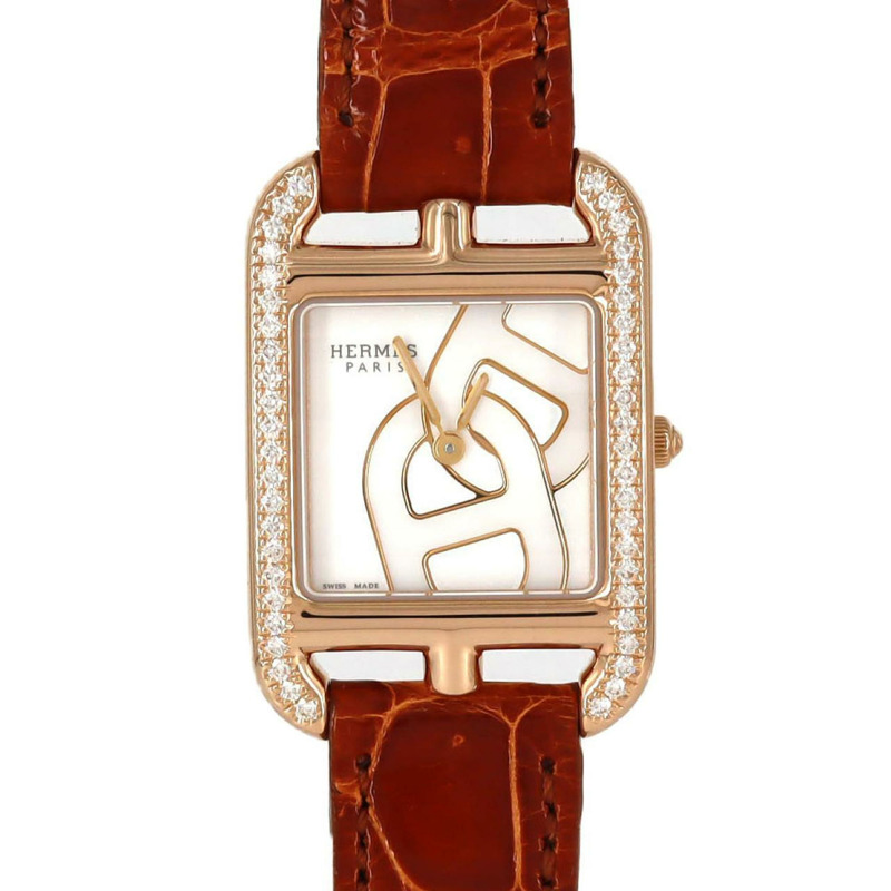 愛馬仕 Cape Cod Chaine d'Ancrejoyer PG D CC1.371 PG/RG 石英手錶-0