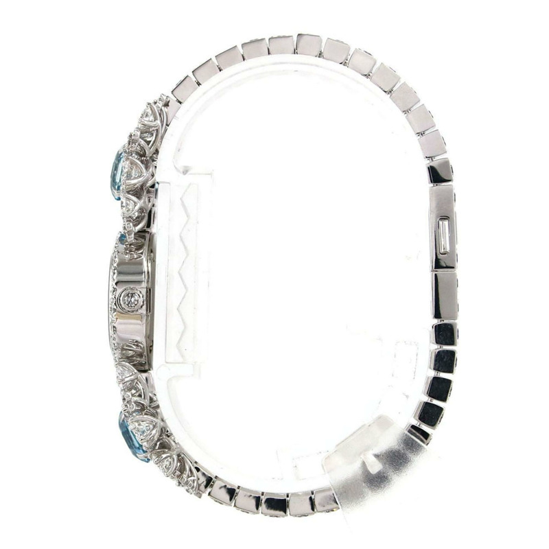 蒂芬妮高級珠寶腕錶 WG D 手鐲 D&2 海藍寶石石英腕錶-2