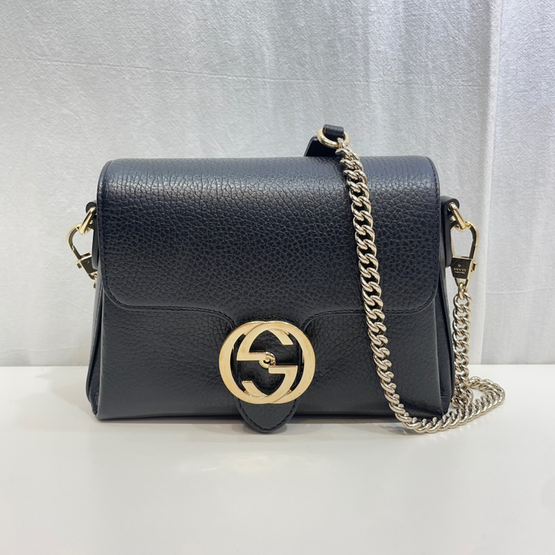 【包稅】GUCCI 互扣鏈條單肩斜背包 607720-1
