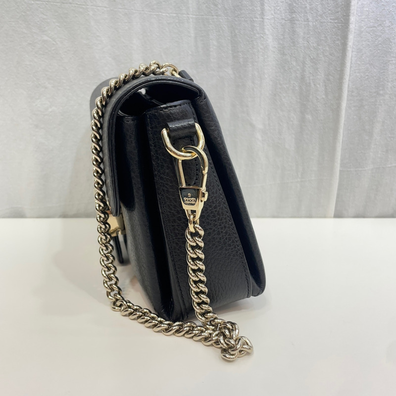 【包稅】GUCCI 互扣鏈條單肩斜背包 607720-3