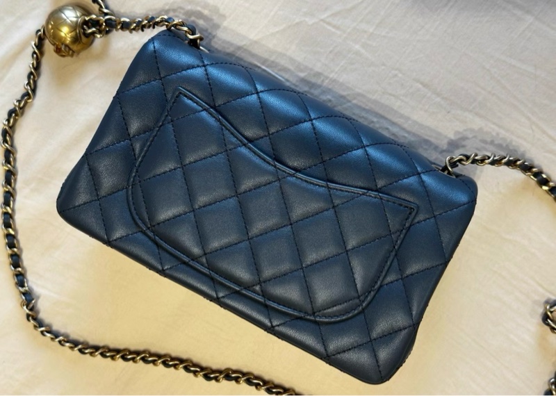 Chanel classic flap 深灰 迷你金球23k 帶防塵袋盒子-2