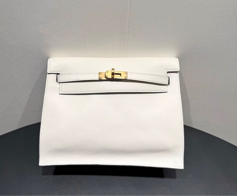 98新愛馬仕Kelly Danse 純白內拼牛皮紙色，evercolor ，w刻-2