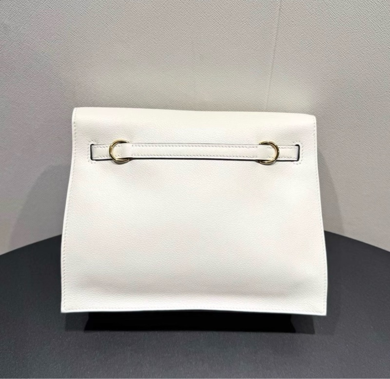 98新愛馬仕Kelly Danse 純白內拼牛皮紙色，evercolor ，w刻-3