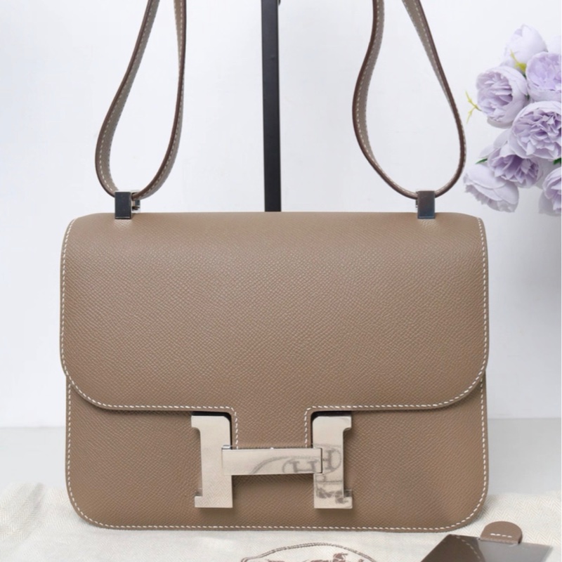 愛馬仕 Hermes Constance 24 康康大象灰銀扣包 B刻 盒子 塵袋-0