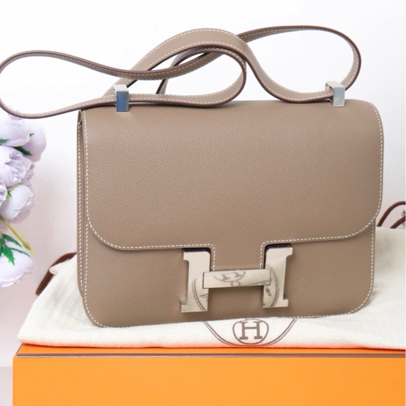 愛馬仕 Hermes Constance 24 康康大象灰銀扣包 B刻 盒子 塵袋-4