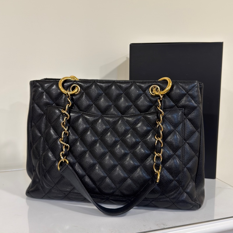 🉑肩背 #荔枝皮 #超甜價💰 香奈兒gst黑金托特包 中號-10