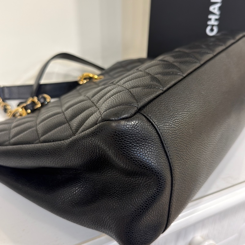 🉑肩背 #荔枝皮 #超甜價💰 香奈兒gst黑金托特包 中號-14