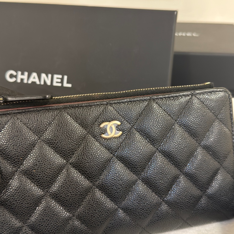 #專櫃5️⃣萬多入手 #荔枝皮 #芯片款 香奈兒黑金對開長夾🈶拉鏈零錢包-4