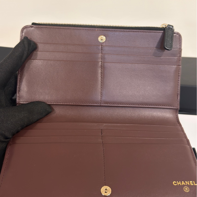 #專櫃5️⃣萬多入手 #荔枝皮 #芯片款 香奈兒黑金對開長夾🈶拉鏈零錢包-5