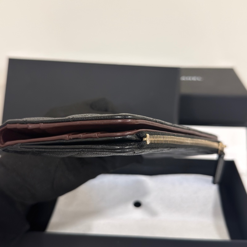 #專櫃5️⃣萬多入手 #荔枝皮 #芯片款 香奈兒黑金對開長夾🈶拉鏈零錢包-6