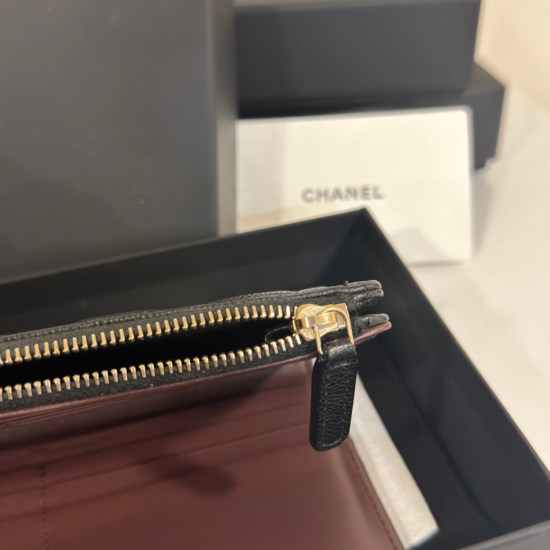 #專櫃5️⃣萬多入手 #荔枝皮 #芯片款 香奈兒黑金對開長夾🈶拉鏈零錢包-10