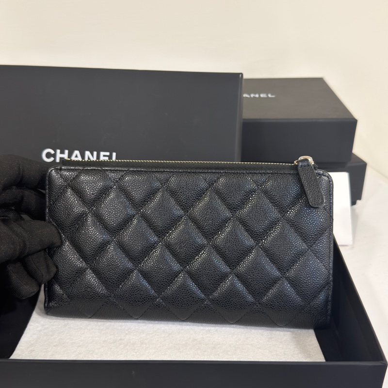 #專櫃5️⃣萬多入手 #荔枝皮 #芯片款 香奈兒黑金對開長夾🈶拉鏈零錢包-9