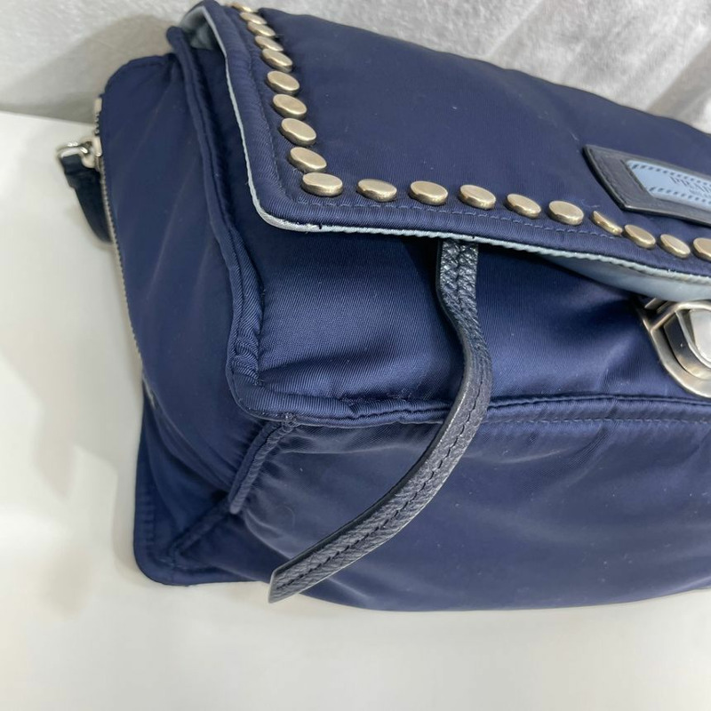 【包稅】PRADA 1BD081 禮儀海軍藍肩斜背包-5