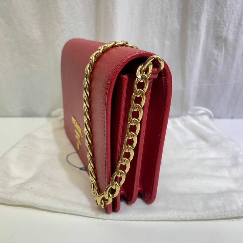 【包稅】PRADA Saffiano Lux 鏈條斜背包 1BP006-3