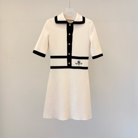 99新/Gucci/古馳Polo領短袖連衣裙/尺碼XXS