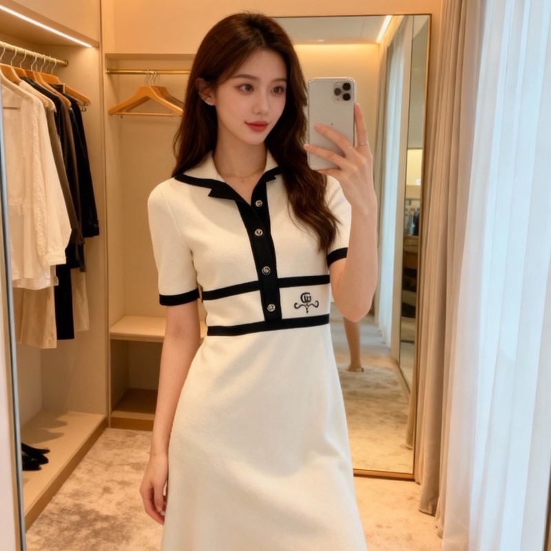 99新/Gucci/古馳Polo領短袖連衣裙/尺碼XXS-7